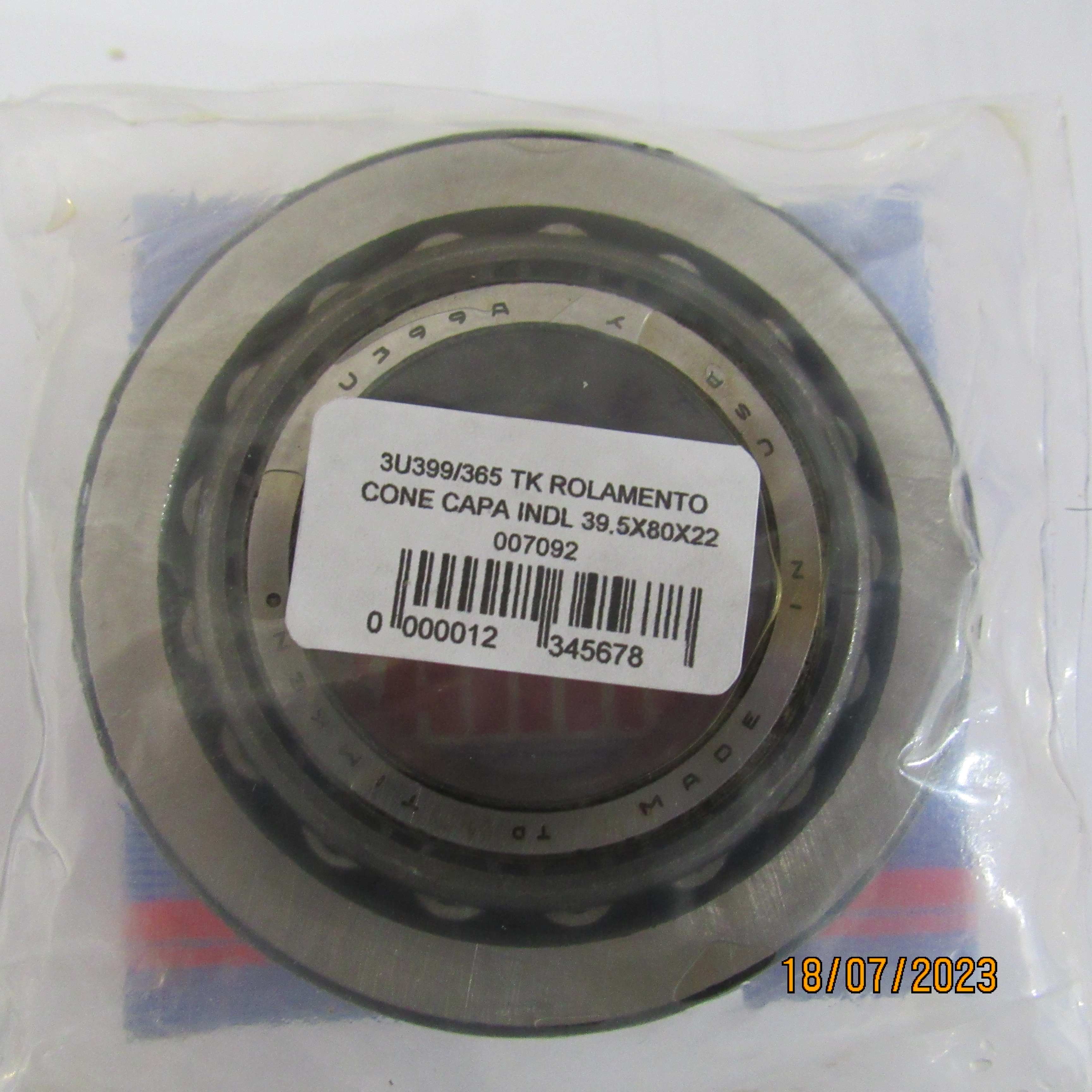 3U399/365 TK ROLAMENTO CONE CAPA INDL 39,5X80X22
