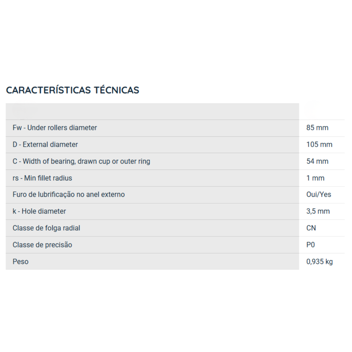 RNA6915 NKR ROLAMENTO DE AGULHAS INDUSTRIAL 85X105X54(MM) — imagem 2
