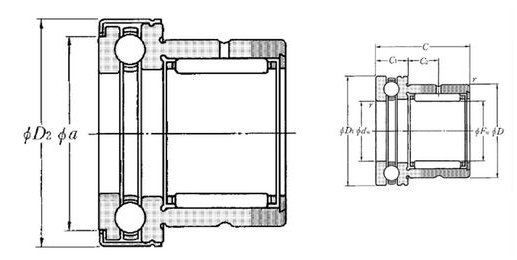 NKX15T2Z NKR ROLAMENTO INDUSTRIAL DE AGULHAS/ESFERAS 15X24X23