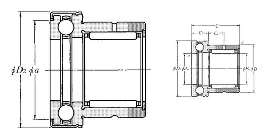 NKX17Z NKR ROLAMENTO INDUSTRIAL DE AGULHAS/ESFERAS 17X26D-31DAX25