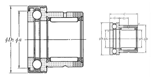 NKX35Z NKR ROLAMENTO INDUSTRIAL DE AGULHAS/ESFERAS 35X47-53X30MM — imagem 2
