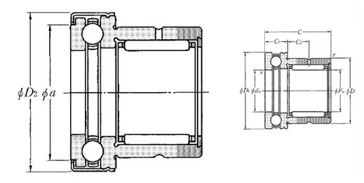 NKX45Z NKR ROLAMENTO INDUSTRIAL DE AGULHAS/ESFERAS 45X58X32