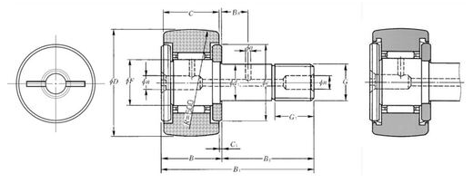 KR40PP/P6 NKR ROLAMENTO INDUSTRIAL ROLO DE COMANDO-LEVA  8X40X21.6X58