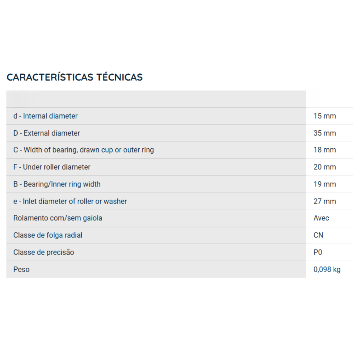 NATR15PPX NKR ROLAMENTO INDUSTRIAL ROLO DE COMANDO-LEVA 15X35X18 — imagem 2