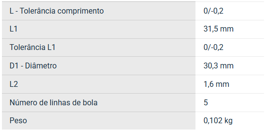 KB20UU ISB ROLAMENTO INDUSTRIAL LINEAR 20X32X45(MM — imagem 2