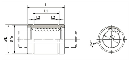 BBE20UUAJ SNR ROLAMENTO INDUSTRIAL LINEAR AJUSTAVEL 20X32X45(MM) SEPARADOR POLIAMIDA