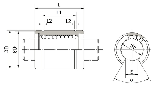 BBE50UUOP SNR ROLAMENTO INDUSTRIAL LINEAR 50X75X100(MM)