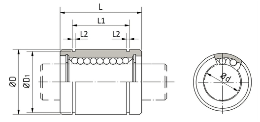 LME50UU OBR ROLAMENTO INDUSTRIAL LINEAR 50X75X100(MM)