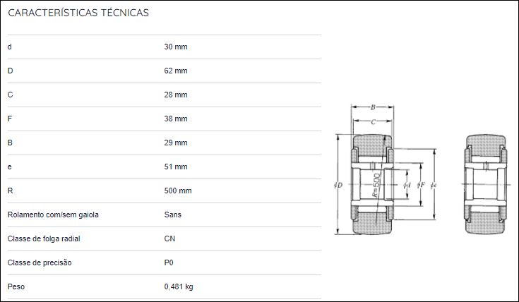 NATV30LL/3AS NTN ROLO DE APOIO 30X62X29 =NART30=NATR30UU
