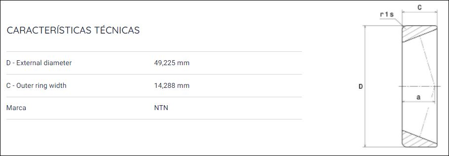 4T-9185 NTN CONE ROLAMENTO INDUSTRIAL 49,225X14,288 — imagem 2