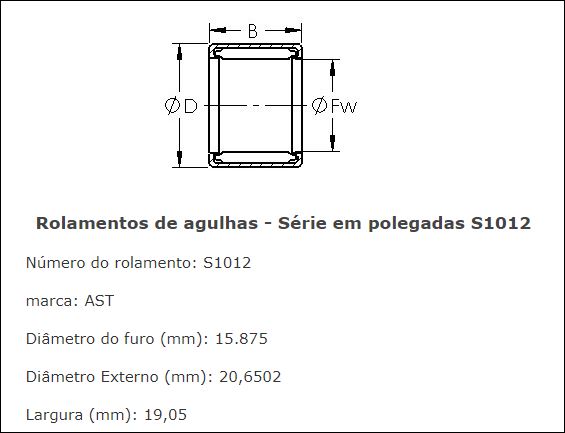 S1012 INA ROLAMENTO